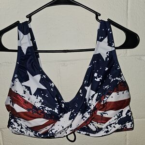 Women's size 16 red, white, blue bikini top